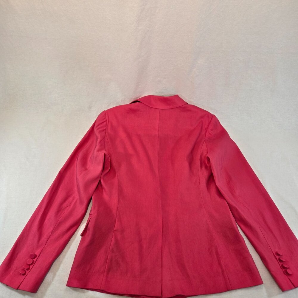 MILLY Legally Blonde Officecore Fuchsia Linen Rayon Blazer Size 8 New NO Tags! - Picture 6 of 16